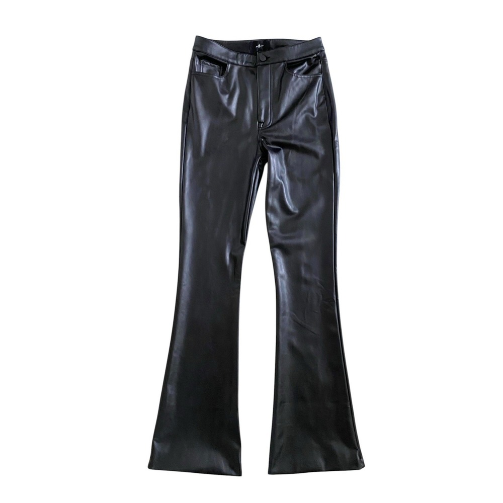 7 for All Mankind Womens Soft Faux Leather Fleece Lined Pants Size 27 READ